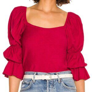 Nation LTD Hilary Romance Tee - Raspberry Red